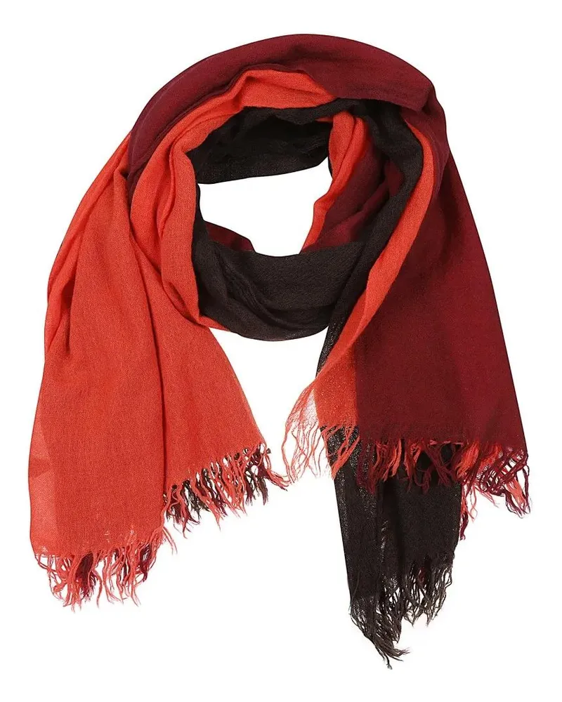 Yohji Yamamoto Tücher & Schals Three-Tone Wool Scarf With Fringed Hem By Yohji Ya bunt Bunt