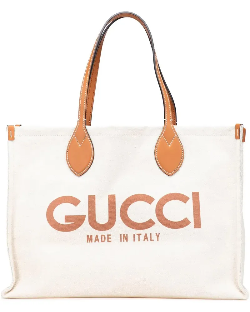 Gucci Shopper Large Canvas Logo Tote braun Braun