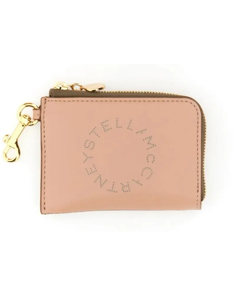 Stella McCartney Portemonnaie Compact Wallet With Perforated Logo And Zip Closur pink Rosa