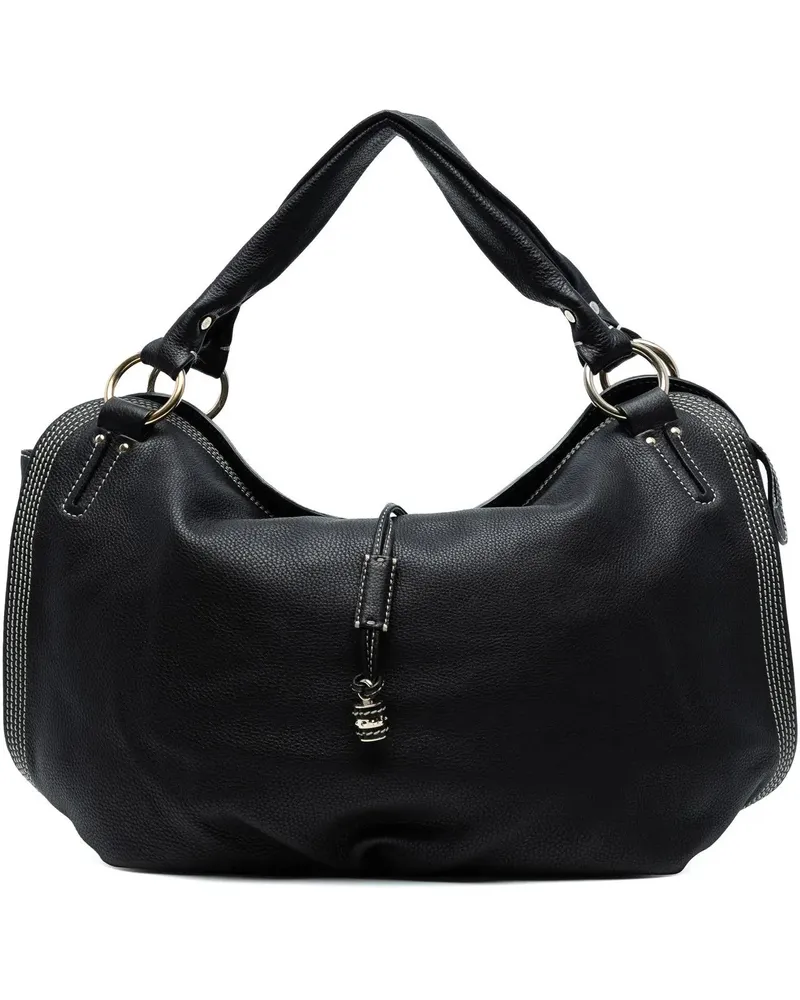 Celine Hobo Bags Large Grained Calfskin Bittersweet Hobo schwarz Schwarz