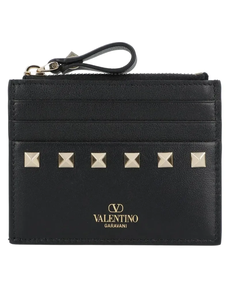 Valentino Garavani Portemonnaie All Around Rockstud Coin Card Holder schwarz Schwarz