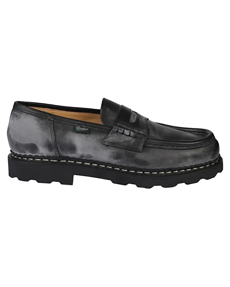 Paraboot Loafer Reims Moccasin In Vintage Effect Calfskin schwarz Schwarz