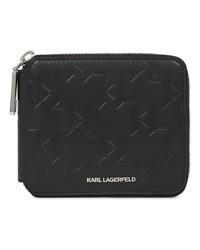 Karl Lagerfeld Portemonnaies K/Loom Portemonnaie mit Reißverschluss schwarz Schwarz