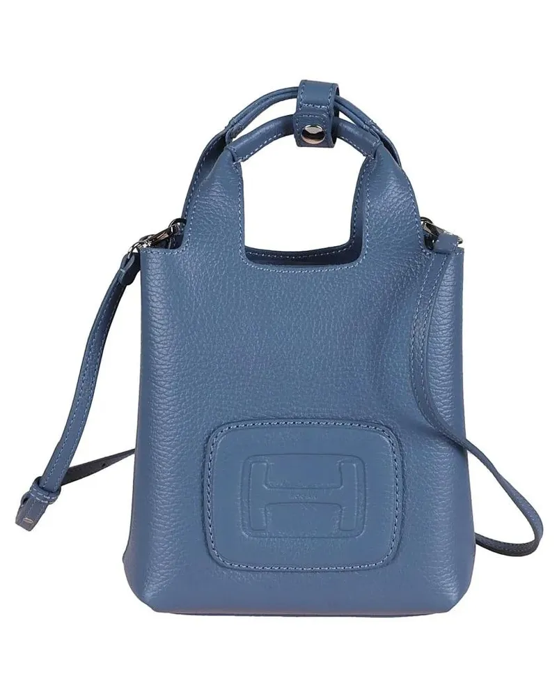 Hogan Shopper & Totes Structured Leather H Bag blau Blau
