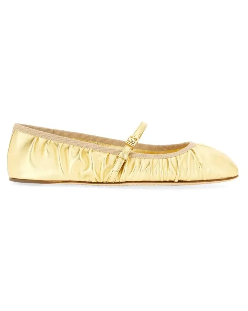 Dolce & Gabbana Mordoré Nappa Ballerina goldfarben 
