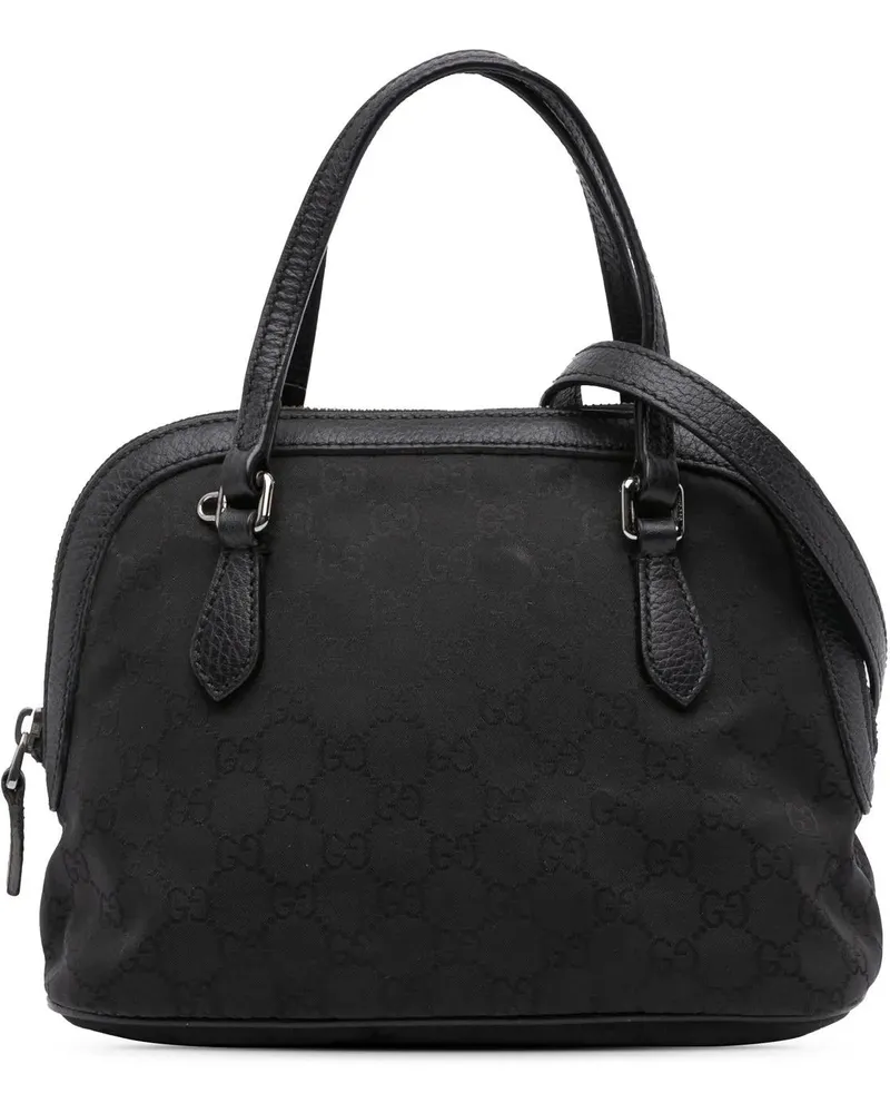 Gucci Hobo Bags Mini GG Nylon Dome Satchel schwarz Schwarz