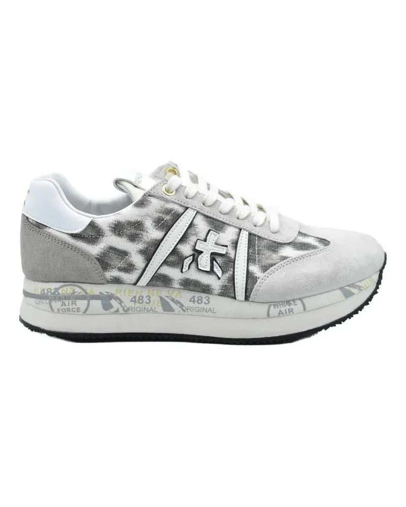 Premiata Low-Top Sneaker Spotted Lace-Up Shoes With Cushioned Sole weiß Weiß
