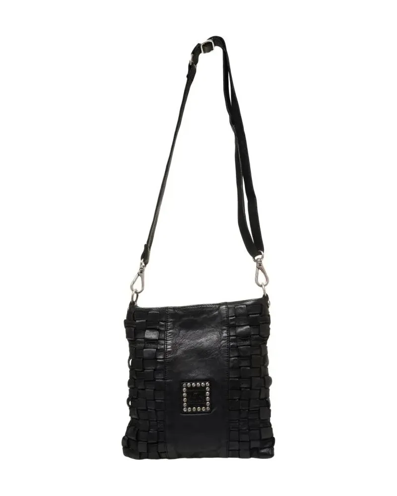 Campomaggi Hobo Bags Intricately Woven Leather Shoulder Bag With Adjust schwarz Schwarz