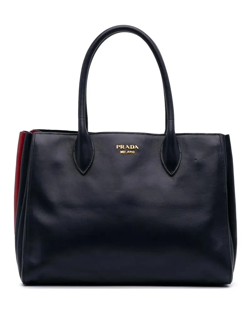 Prada Hobo Bags City Calf Bibliotheque Satchel blau Blau