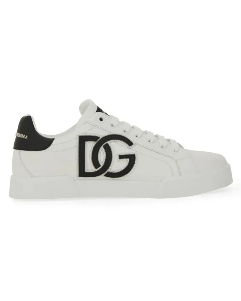 Dolce & Gabbana Low-Top Sneaker Portofino Leather Sneaker weiß Weiß
