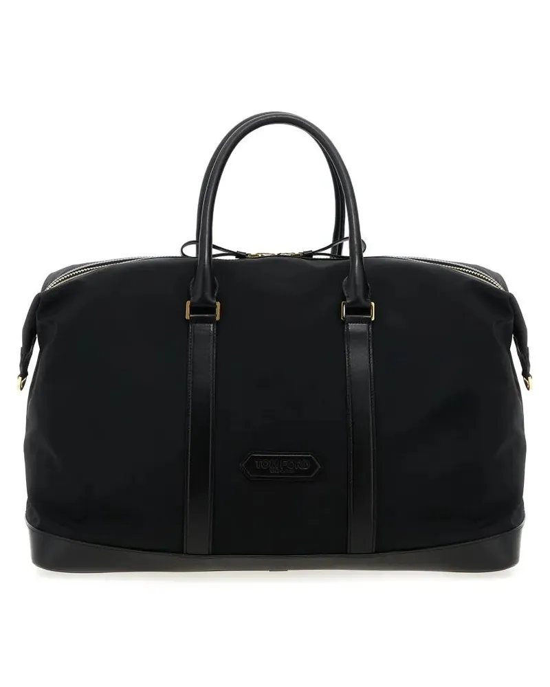 Tom Ford Koffer Leather Details Travel Bag schwarz Schwarz