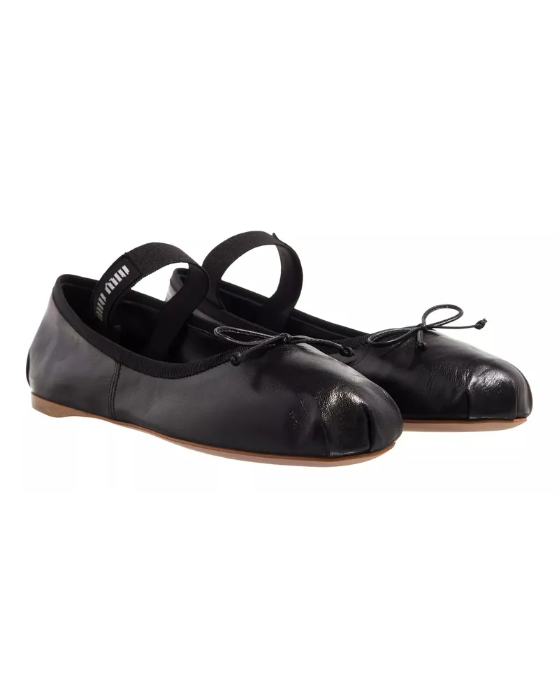 Miu Miu Loafers & Ballerinas Leather Ballerinas Schwarz