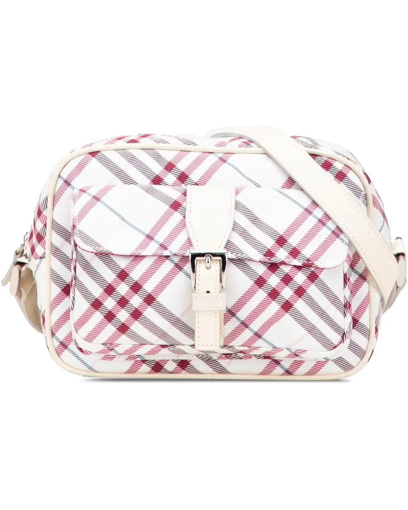 Burberry Hobo Bags Nova Check Canvas Crossbody weiß Weiß