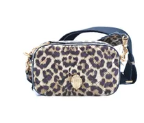 Crossbody Bags Quilted Brown Handbag With Leopard Print Accents grau