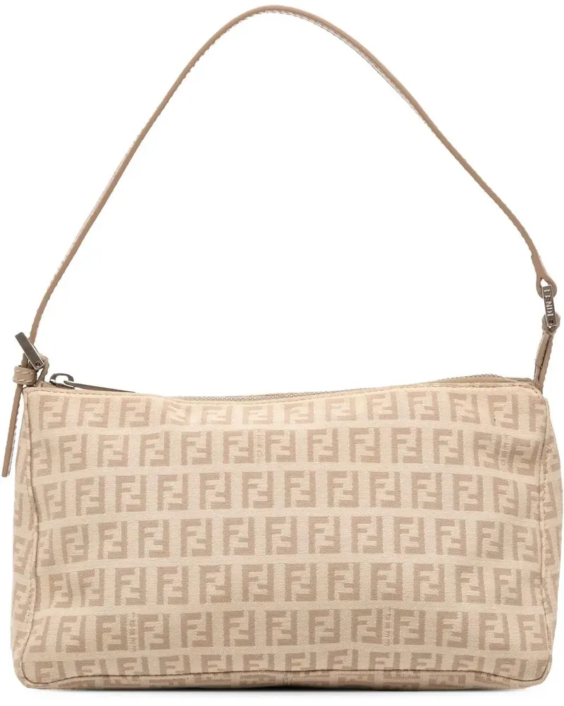 Fendi Hobo Bags Zucchino Canvas Pochette braun Braun