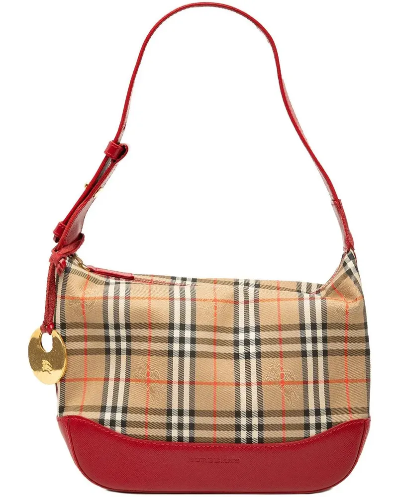 Burberry Hobo Bags Haymarket Check Canvas Shoulder Bag braun Braun