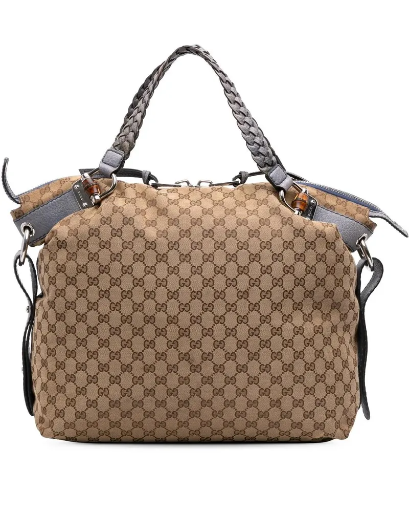 Gucci Shopper Large GG Canvas Bamboo Bar Tote braun Braun