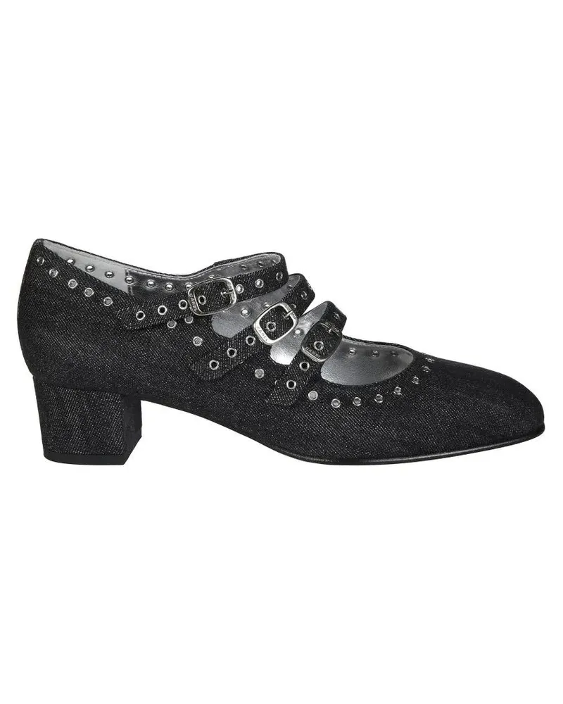 Carel Hohe Schuhe Black Denim Heeled Mary Jane Shoes schwarz Schwarz