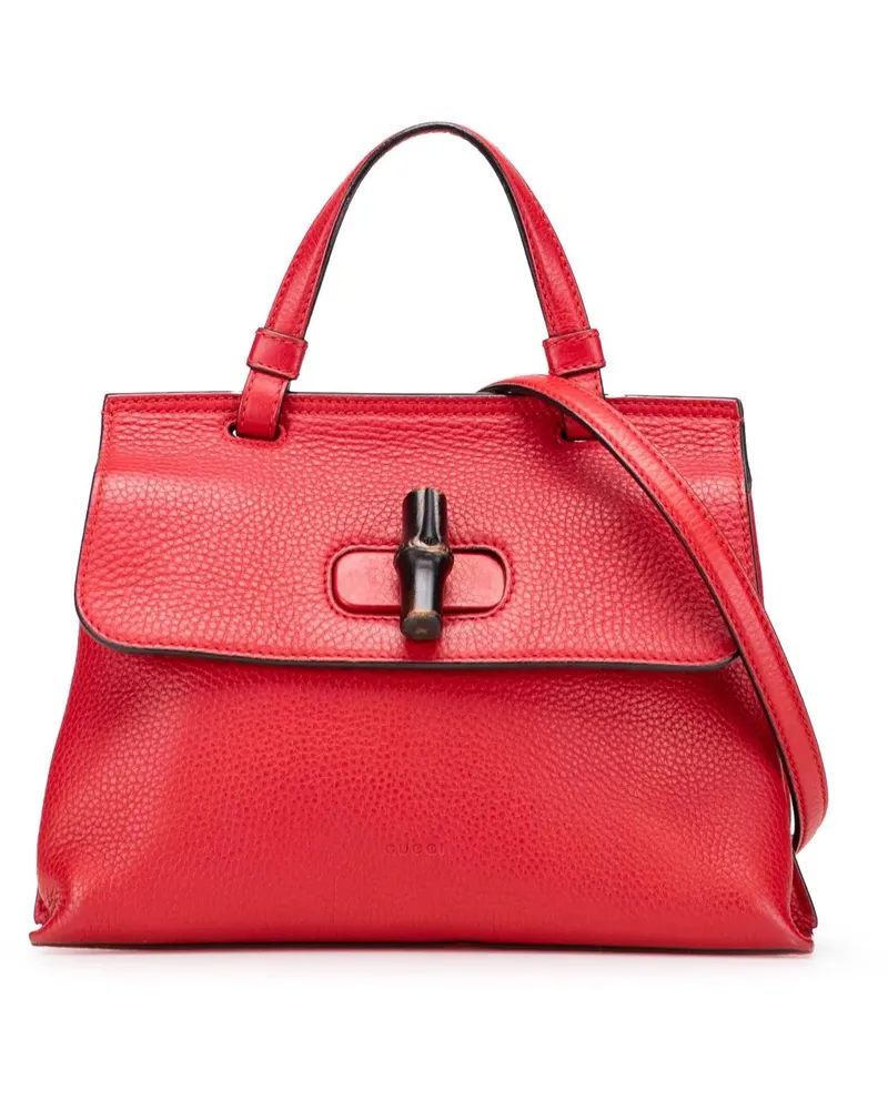 Gucci Hobo Bags Small Leather Bamboo Daily Satchel rot Rot