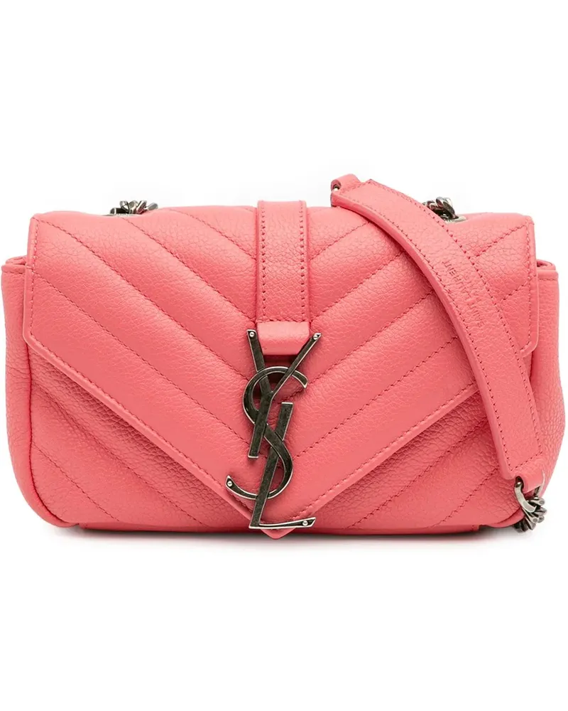 Saint Laurent Hobo Bags Baby Grained Calfskin Chevron Classic Monogram Cha rosa Gold