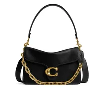 Crossbody Bags Soft Grain Leather Chain Tabby Shoulder Bag with C schwarz