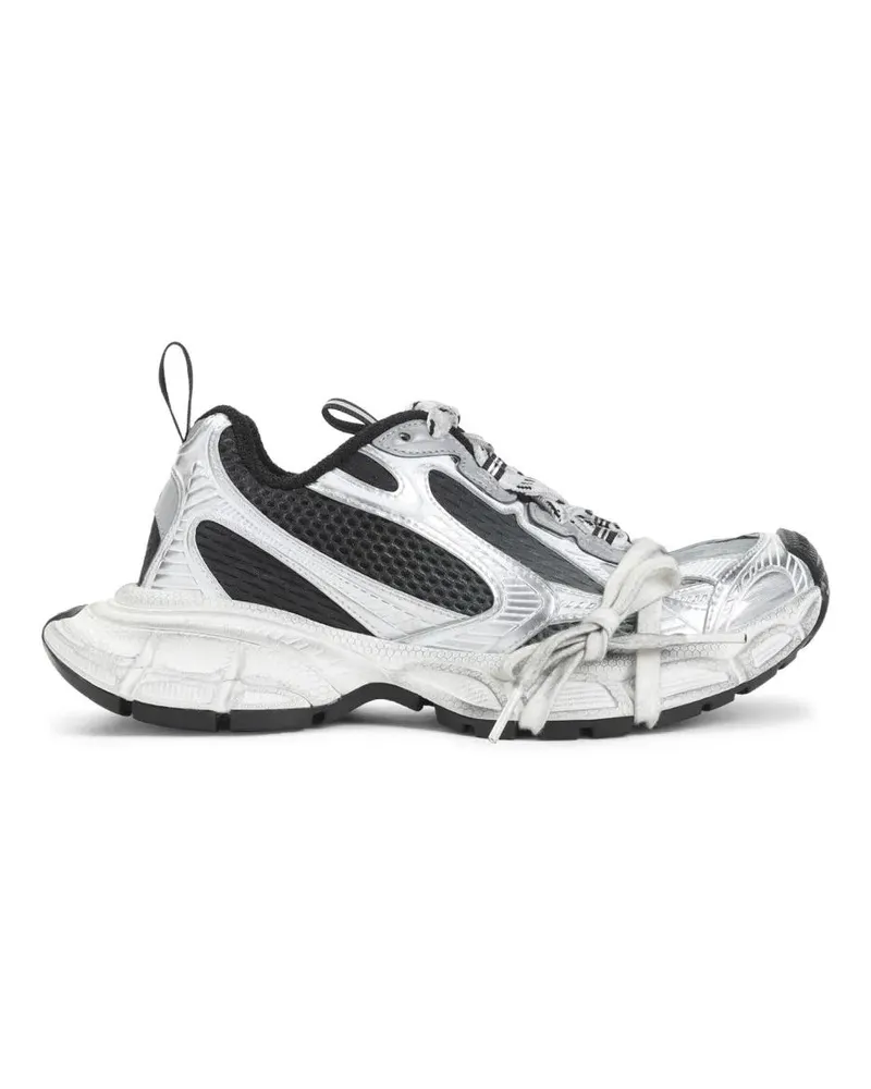 Balenciaga Low-Top Sneaker Futuristic Sneakers With Metallic Silver Accents weiß Weiß