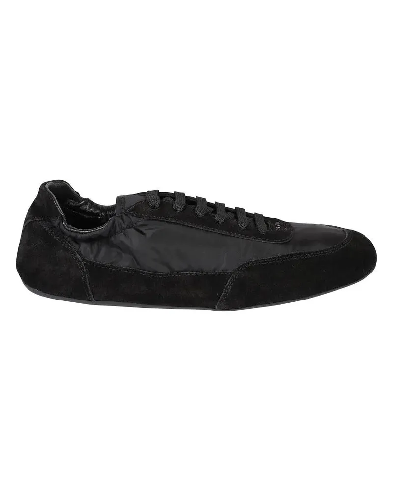 Prada Low-Top Sneaker Streamlined Sneakers With Suede schwarz Schwarz