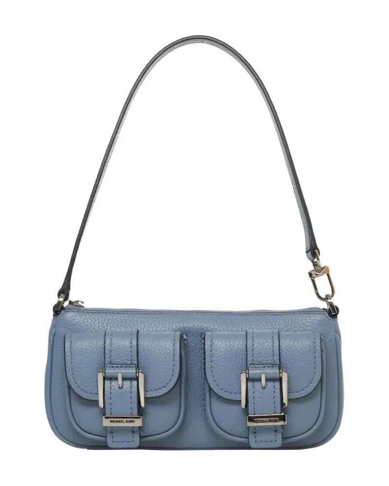 Michael Kors Hobo Bags Shoulder Bag In Textured Blue Leather blau Blau
