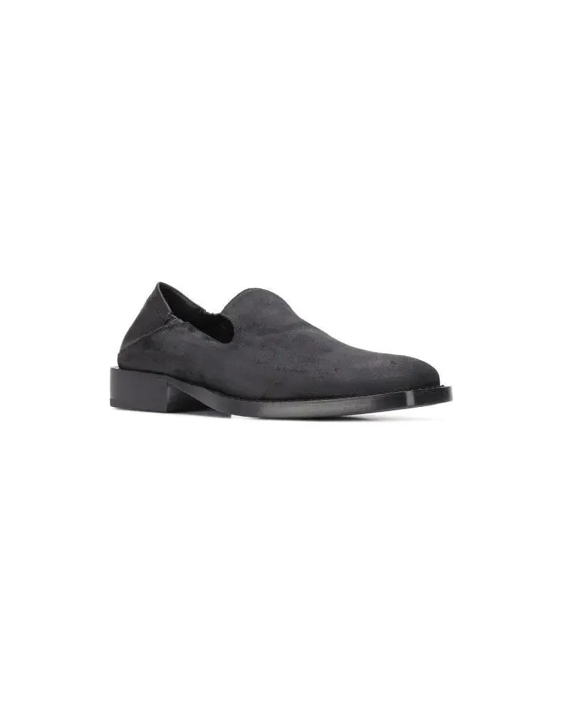 Ann Demeulemeester Loafer Classic Closed Black Leather Loafers With Minimali schwarz Schwarz