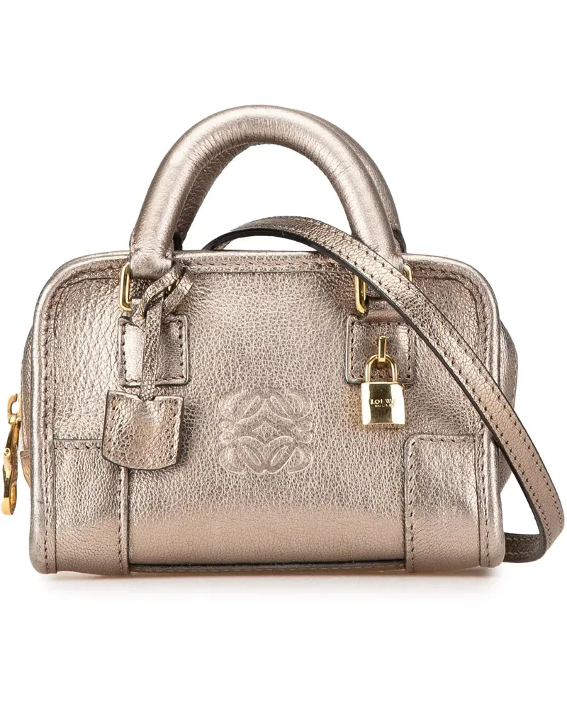 Loewe Hobo Bags Micro Metallic Leather Amazona Satchel goldfarben Gold