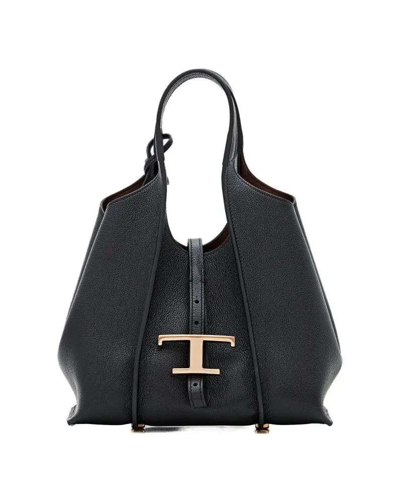 TOD'S Shopper & Totes Textured Mini Shopping Bag schwarz Schwarz