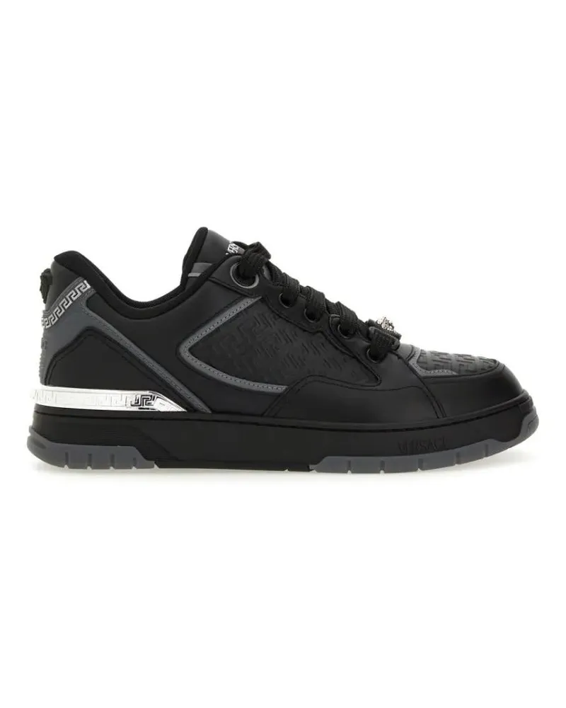 Versace Low-Top Sneaker Sneaker With Greek schwarz Schwarz