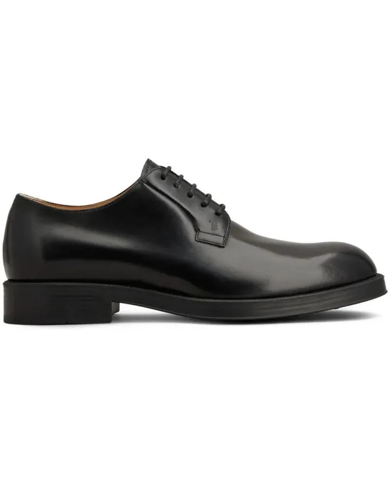 TOD'S Low Black Calfskin Lace-Up Shoes schwarz Schwarz