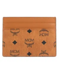 MCM Portemonnaies Aren Visetos Card Case Mini Cognacbraun