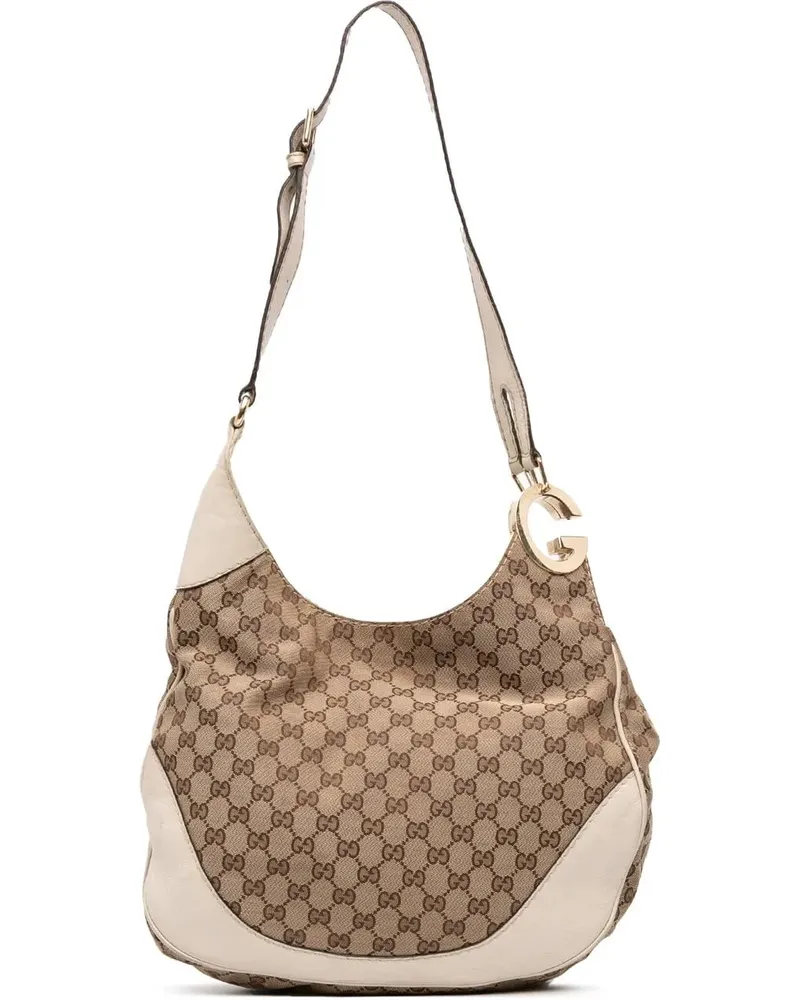 Gucci Hobo Bags GG Canvas Charlotte Crossbody braun Braun