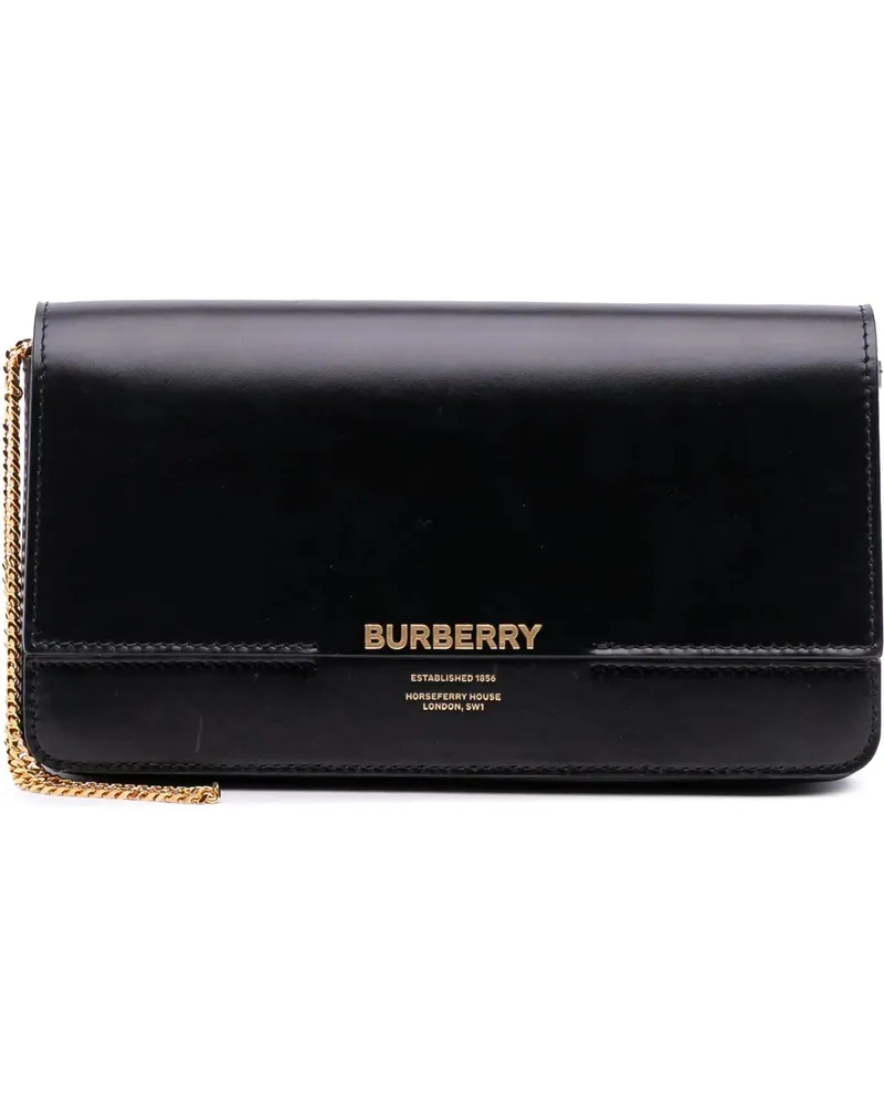 Burberry Clutches Leather Grace Clutch schwarz Schwarz