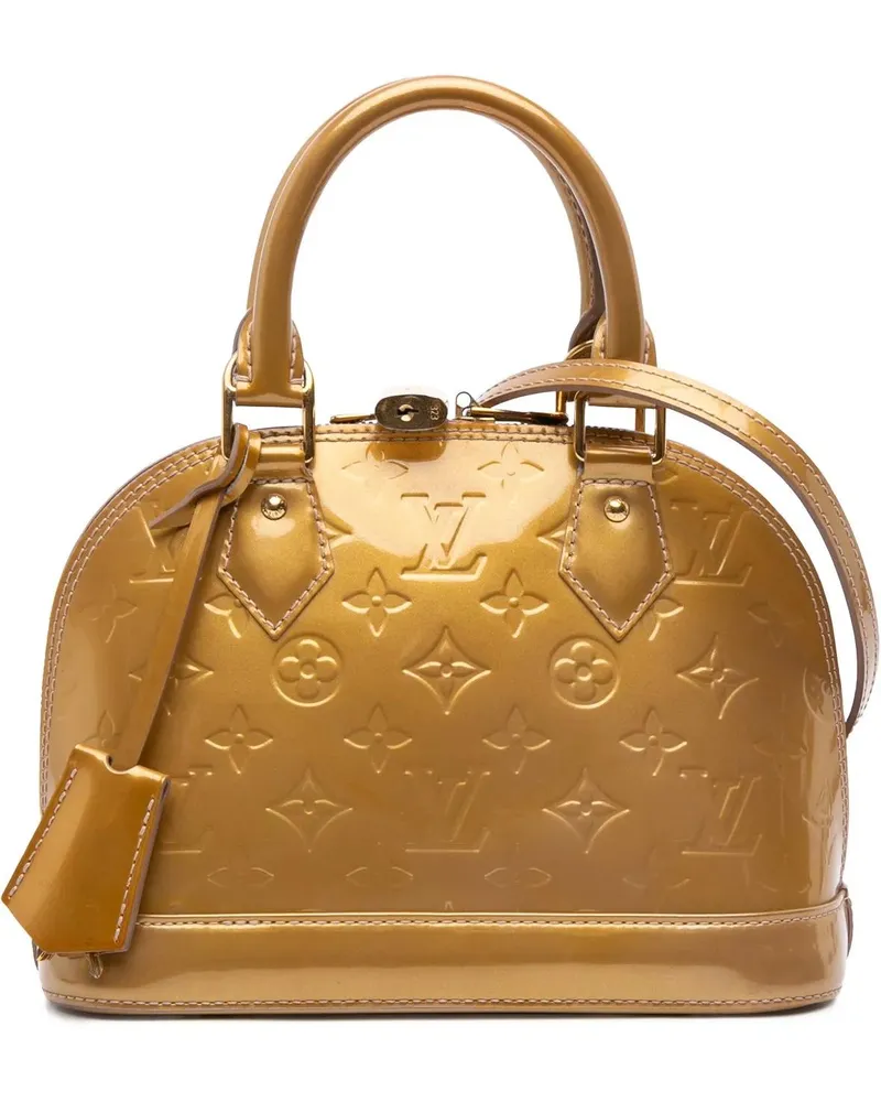 Louis Vuitton Hobo Bags Monogram Vernis Alma BB goldfarben Gold