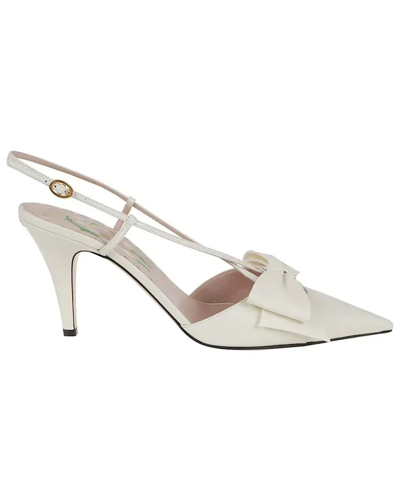 Valentino Garavani Hohe Schuhe Slingback Pumps In Goatskin weiß Weiß