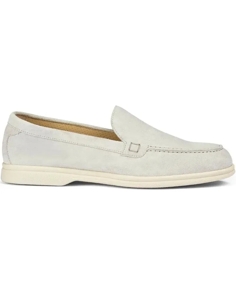 Doucal´s Almond Toe Suede Loafers weiß Weiß