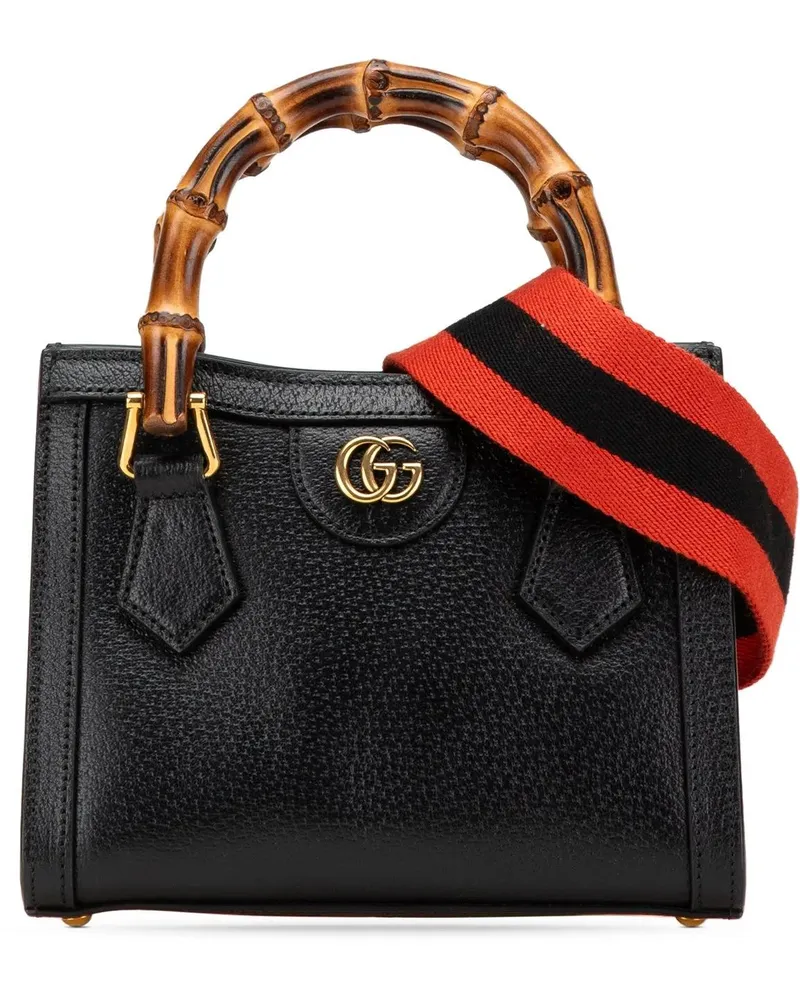 Gucci Hobo Bags Small Calfskin Bamboo Diana Satchel schwarz Schwarz