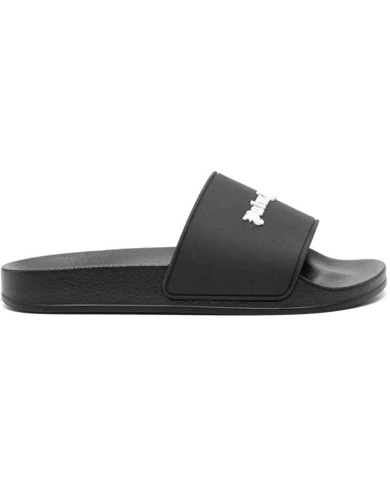 Palm Angels Slipper & Pantoletten Dames Essential Logo Slider Zwart schwarz Schwarz