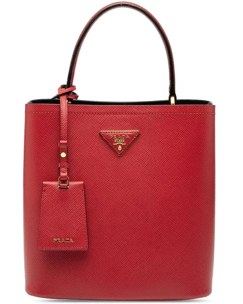 Prada Hobo Bags Medium Saffiano Cuir Panier Satchel rot Rot