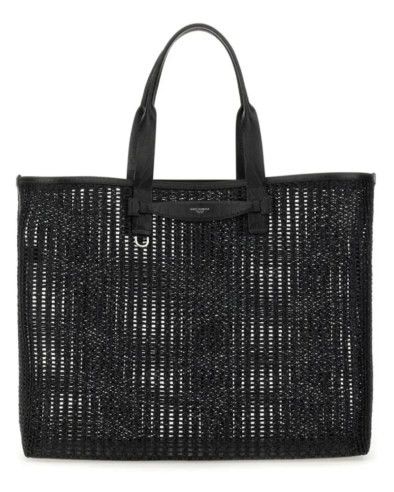 Dolce & Gabbana Shopper & Totes Woven Mesh Shopping Bag schwarz Schwarz