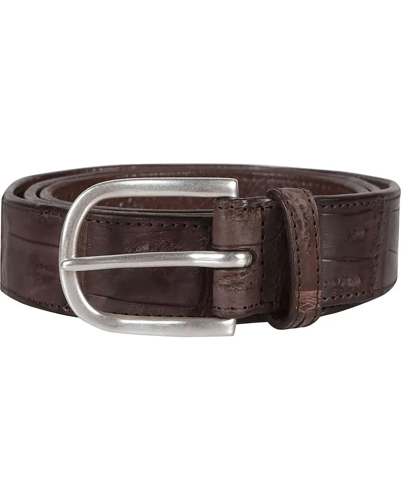Orciani Gürtel Classic Cocco Coda Color Belt Brown braun Braun