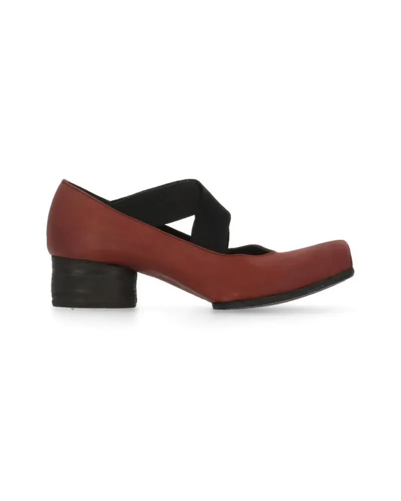 Uma Wang Low-Top Sneaker Bordeaux Leather Shoes rot Rot