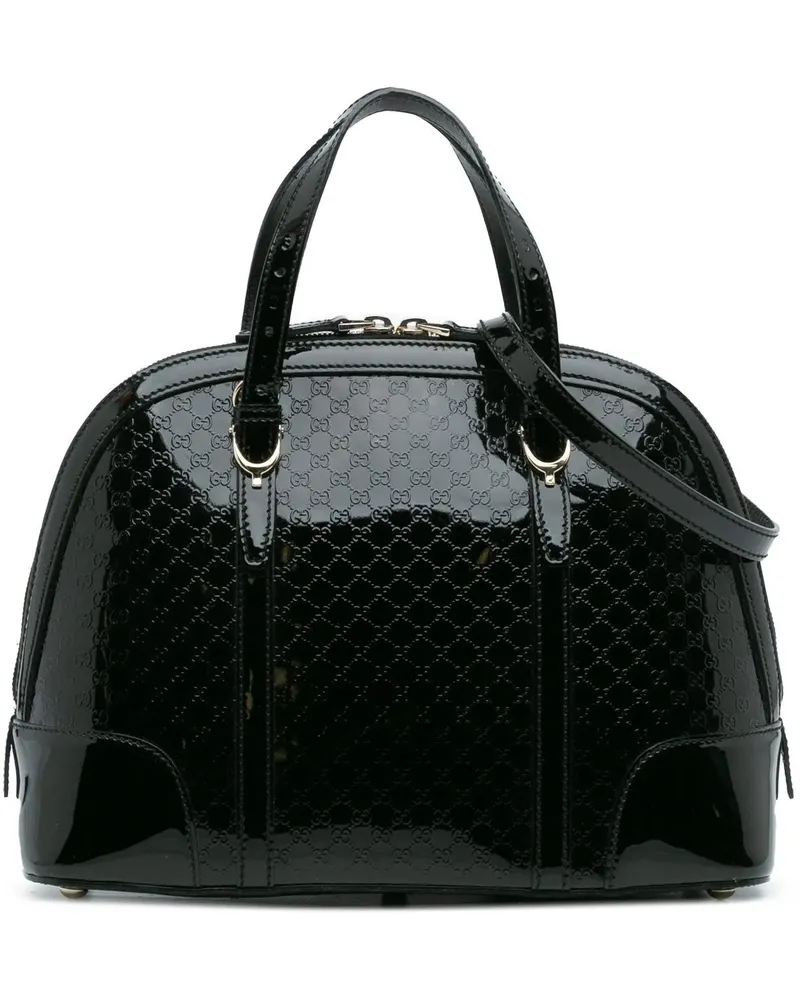 Gucci Hobo Bags Small Microssima Patent Nice Satchel schwarz Schwarz