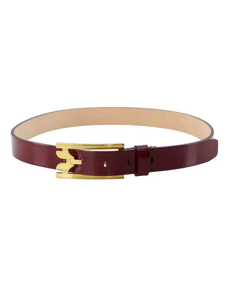 Victoria Beckham Gürtel Regular Pin Buckle Belt - Leather - Burgundy rot Rot