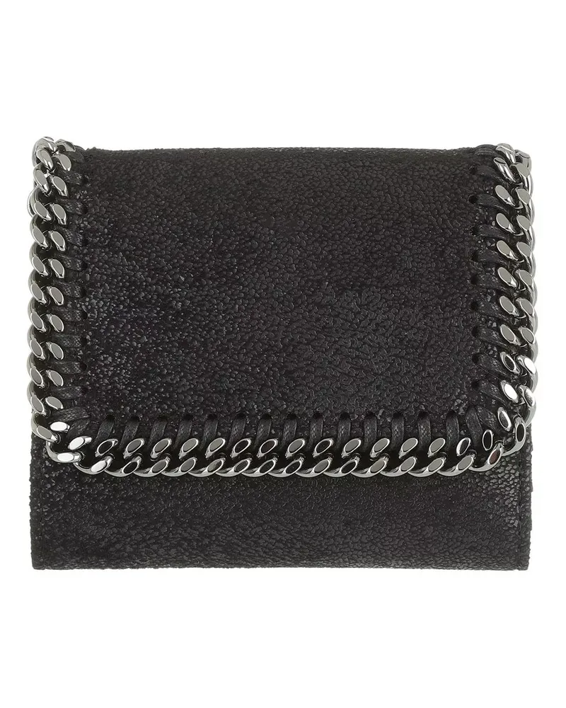 Stella McCartney Portemonnaie Falabella Small Flap Wallet Shaggy Deer Schwarz