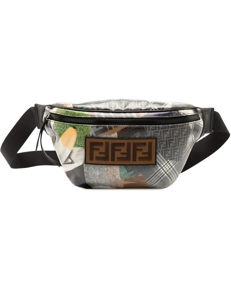 Fendi Bauchtaschen Hey Reilly Zucca FF 1974 Coated Canvas Belt Bag grau Grau