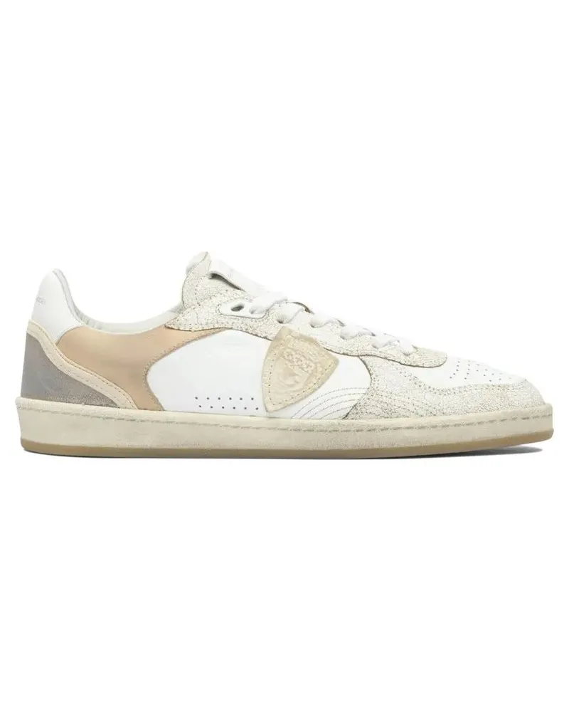Philippe Model Low-Top Sneaker Low-Top Sneakers With Textured Leather Panels bunt Bunt